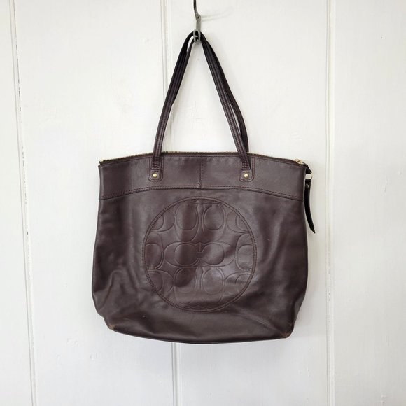 Coach Brown Leather Purse Tote Y2K - Picture 8 of 8